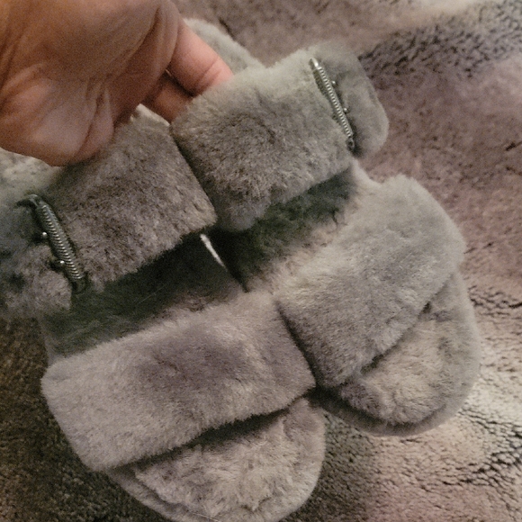 Cozy Gray Fuzzy Slippers - Picture 1 of 7